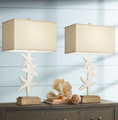 White Starfish Table Lamps
