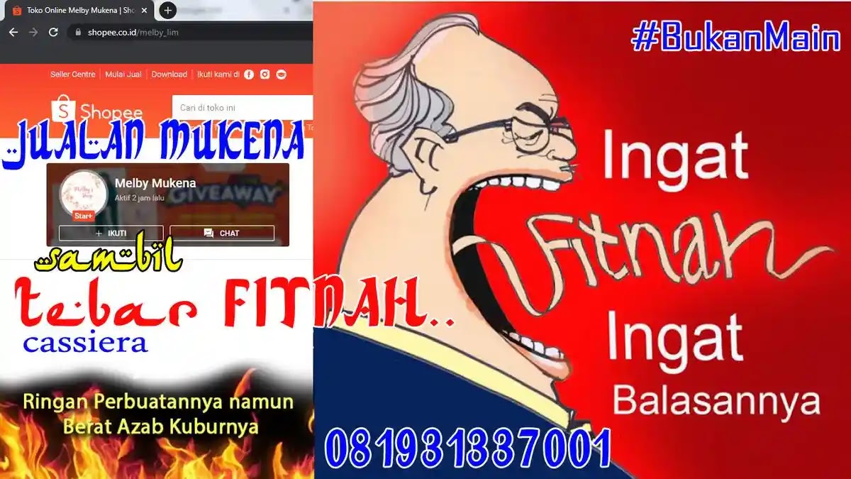 6281931337001 Rangkap Profesi, Jualan Mukena + Tukang Fitnah (Melby'S Mukena)