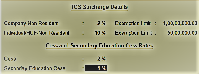 tcs in tally erp 9 in hindi