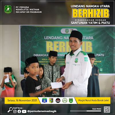 Kegiatan Pembacaan Hizib dan Santunan Yatim dan Piatu oleh PC Pemuda NW Kec. Masbagik