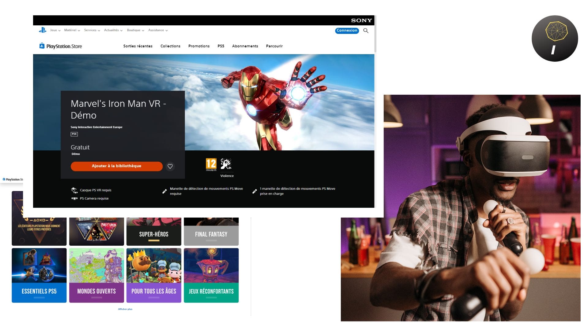 joueur de ps vr sur le playstation store