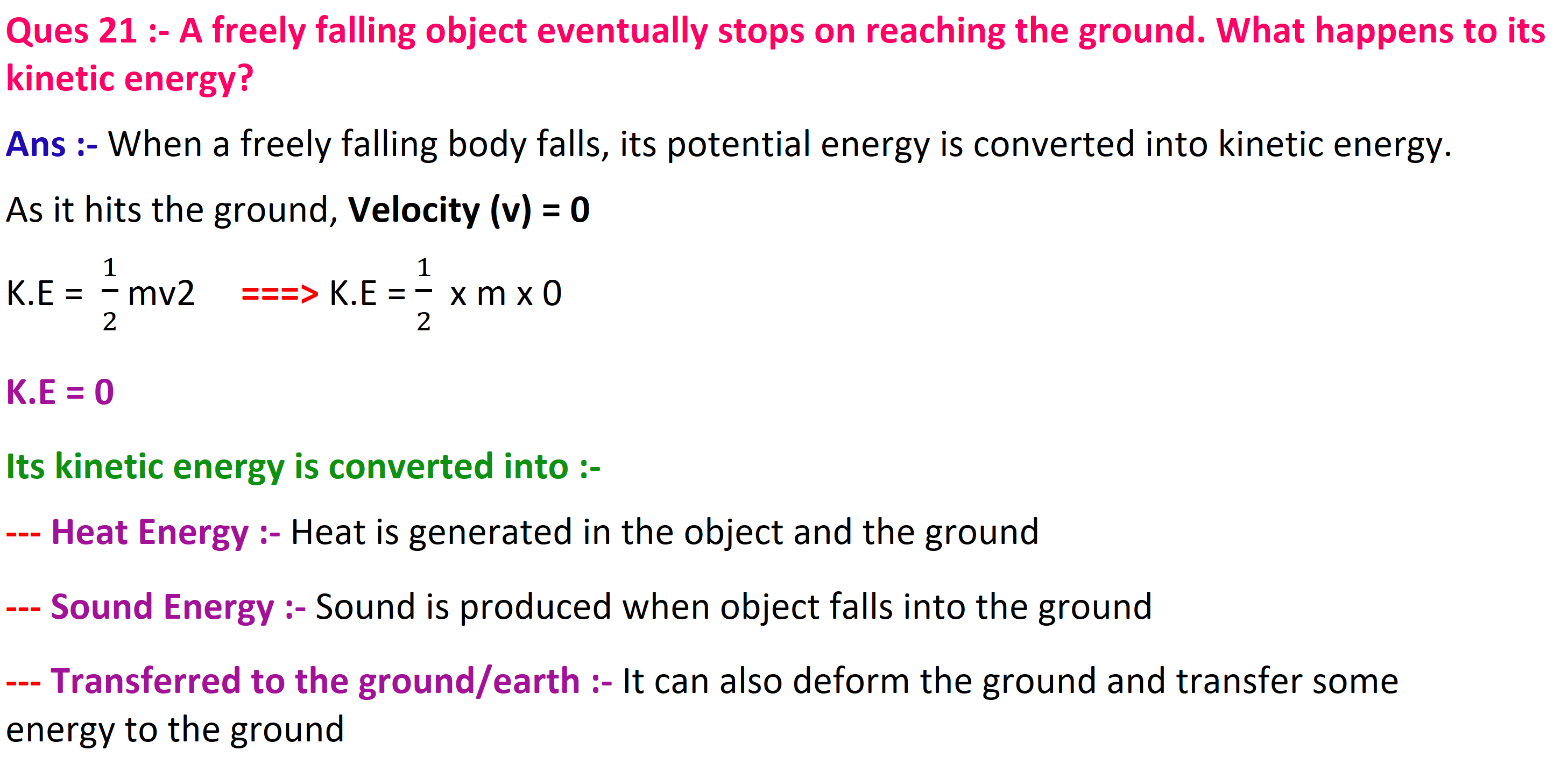 Work and Energy Exercise solution