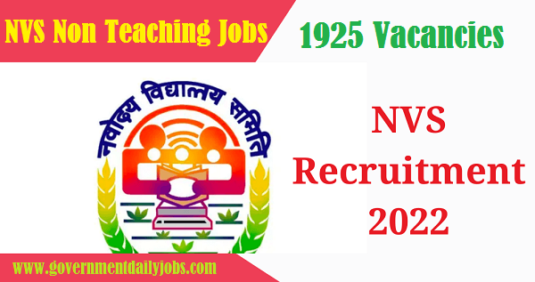 NVS Recruitment 2022