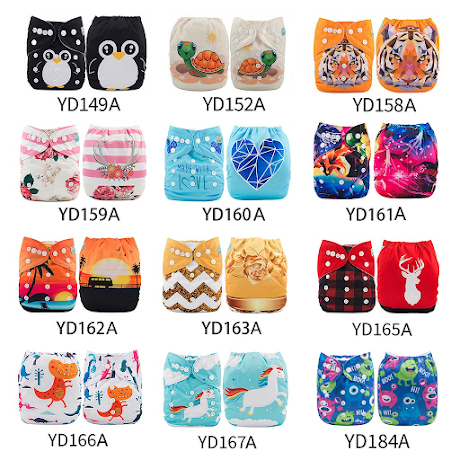 ALVA Baby Cloth Diapers Printin One Size Reusable Washable Pocket diaper