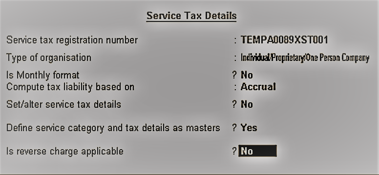 What is service tax in tally erp 9 in Hindi
