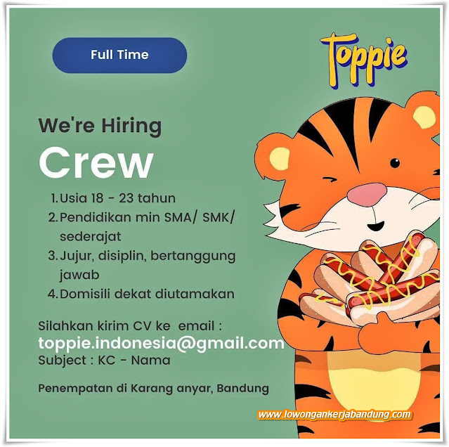 Loker Bandung Crew Toppie Indonesia