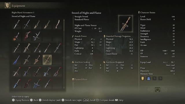 The best sword of night and flame to use in Elden Ring