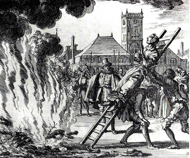 Гравюра 1571 года. Сожжение ведьмы