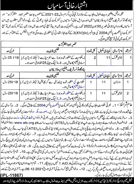 Social Welfare  Bait-ul-Maal Department Punjab Jobs 2021