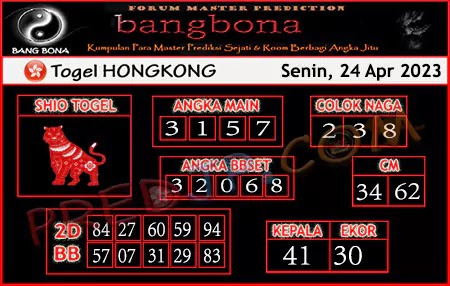 Prediksi HK Bang Bona Senin 24 April 2023