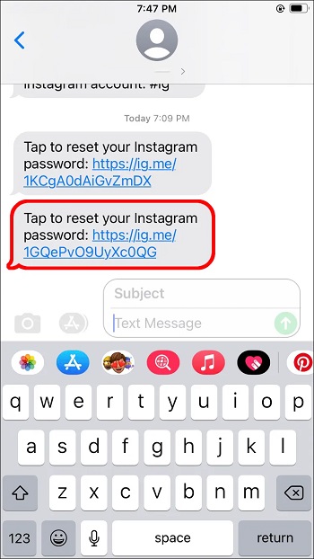 قم باستعادة Instagram المخترق عن طريق طلب رابط تسجيل الدخول