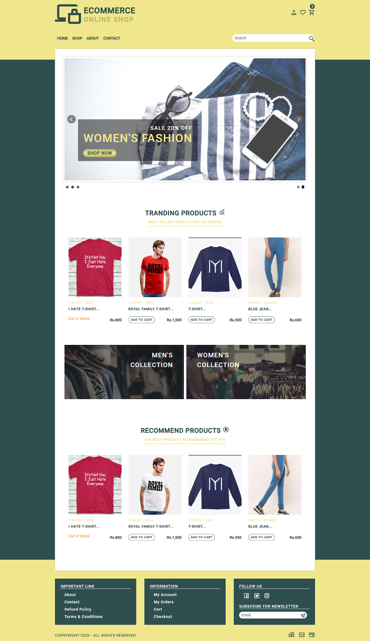 html e-commerce online shop template