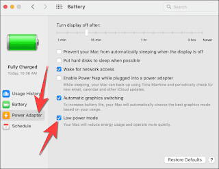 How to enable Low Power Mode on a Mac