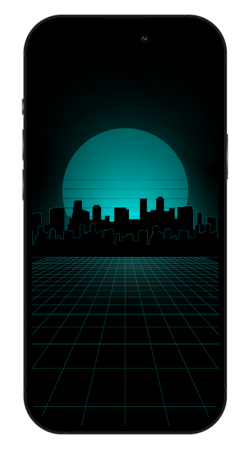 Dark iPhone Wallpaper - Synthwave Design Style