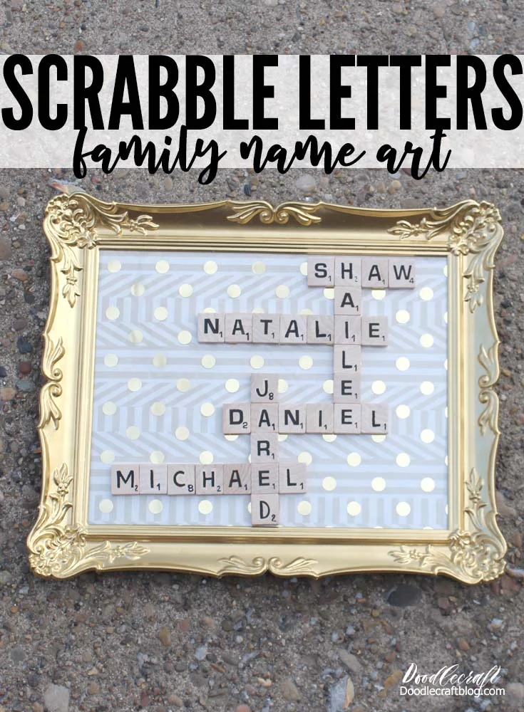 Learn how to make a scrabble tile art frame with family names. Perfect Winter craft or Valentine decoration. Fun and easy DIY, great for homeschool too!