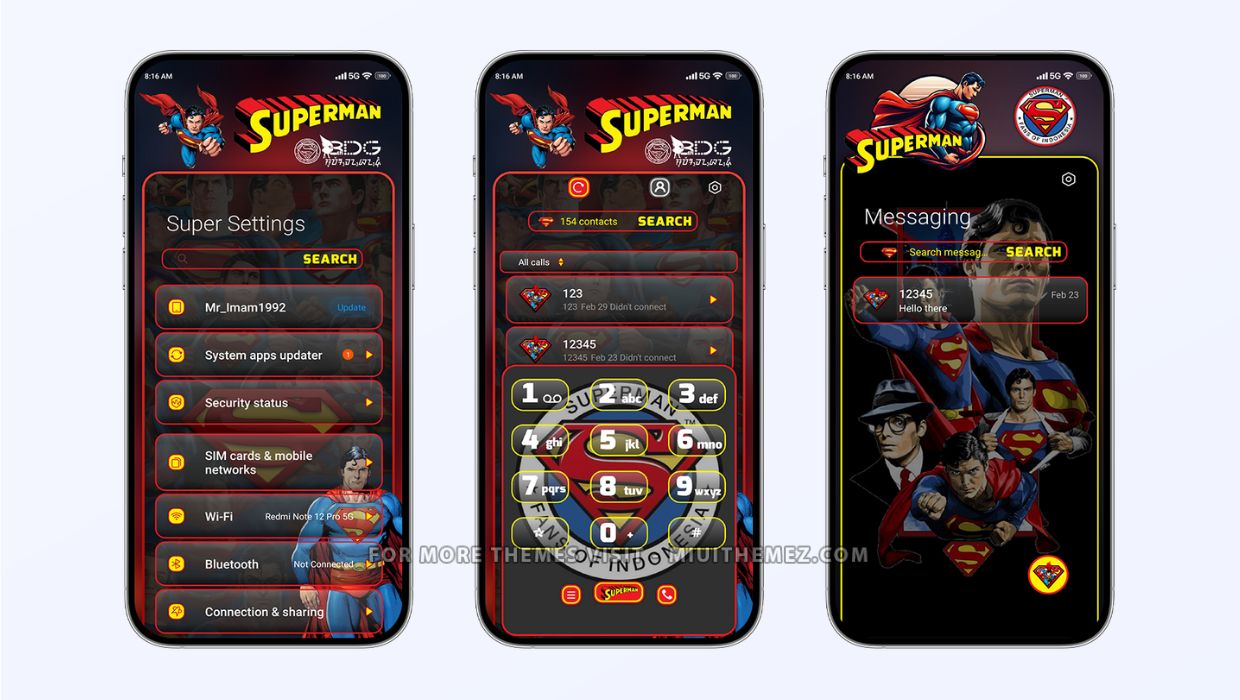 Superman Dark Mode Theme for Xiaomi Redmi Phones