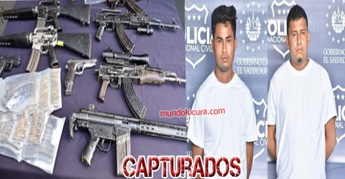 El Salvador: Capturan a 2 terroristas de la clica Tecla Locos Salvatruchos con abundante cantidad de armamento y municiones