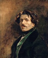 Self-Portrait of Eugène Delacroix who painted Liberty Leading the People, romantic painter, created in 1837