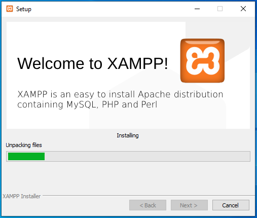 Proses instalasi XAMPP