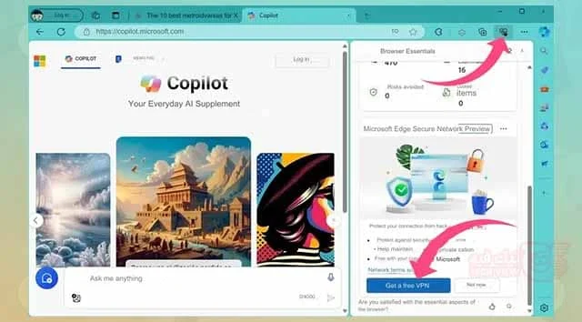 تفعيل زر vpn مايكروسوفت ايدج