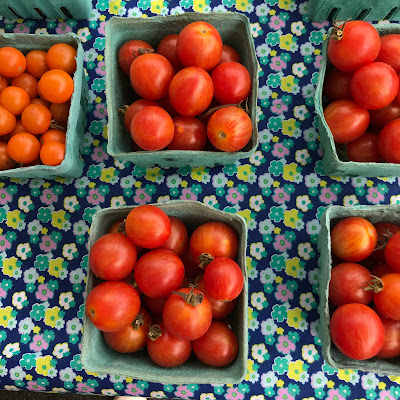 farmer's market, fruits and vegetables, tomatoes, blah to TADA