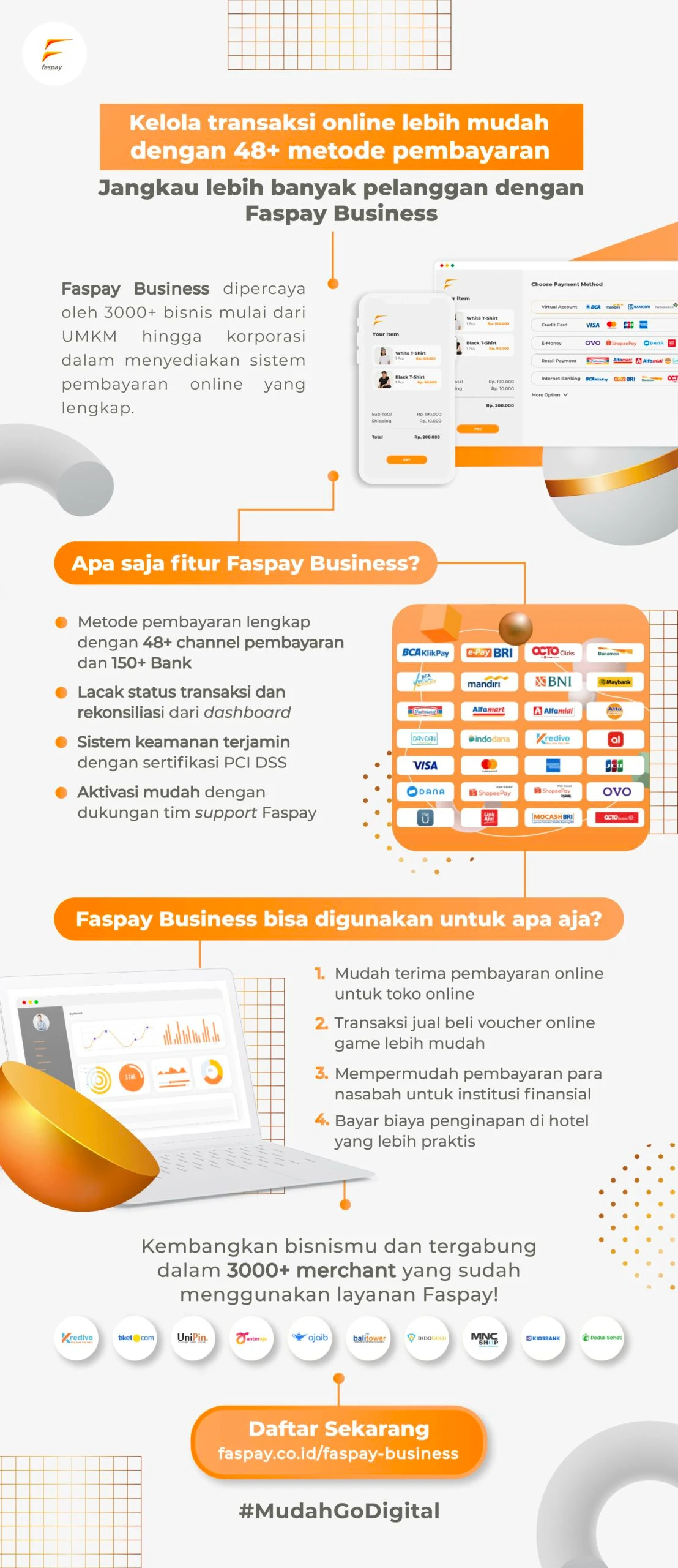 apa saja fitur yang tersedia di faspay bisnis