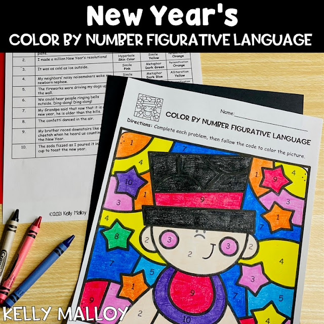 New Year's Figurative Language Color By Number