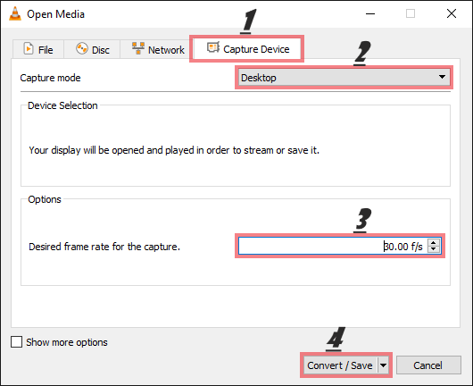 خطوات تسجيل سطح المكتب باستخدام برنامج VLC