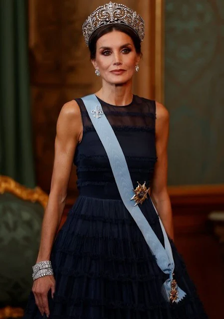 Queen Letizia wore a tulle ball dress by H&M. Crown Princess Victoria wore a wildflowers gown by Frida Jonsvens. Princess Sofia