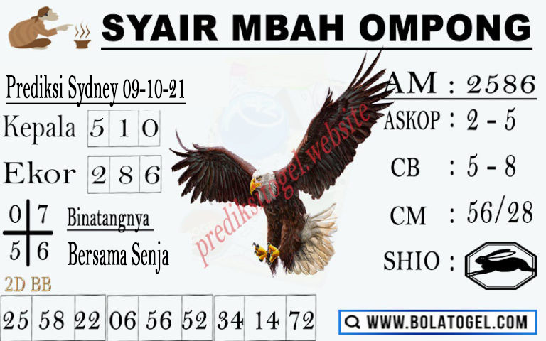 Syair Mbah Ompong Sdy Sabtu 09-10-2021