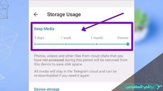 كيفية تفريغ مساحة التخزين المستهلكة من تيليجرام