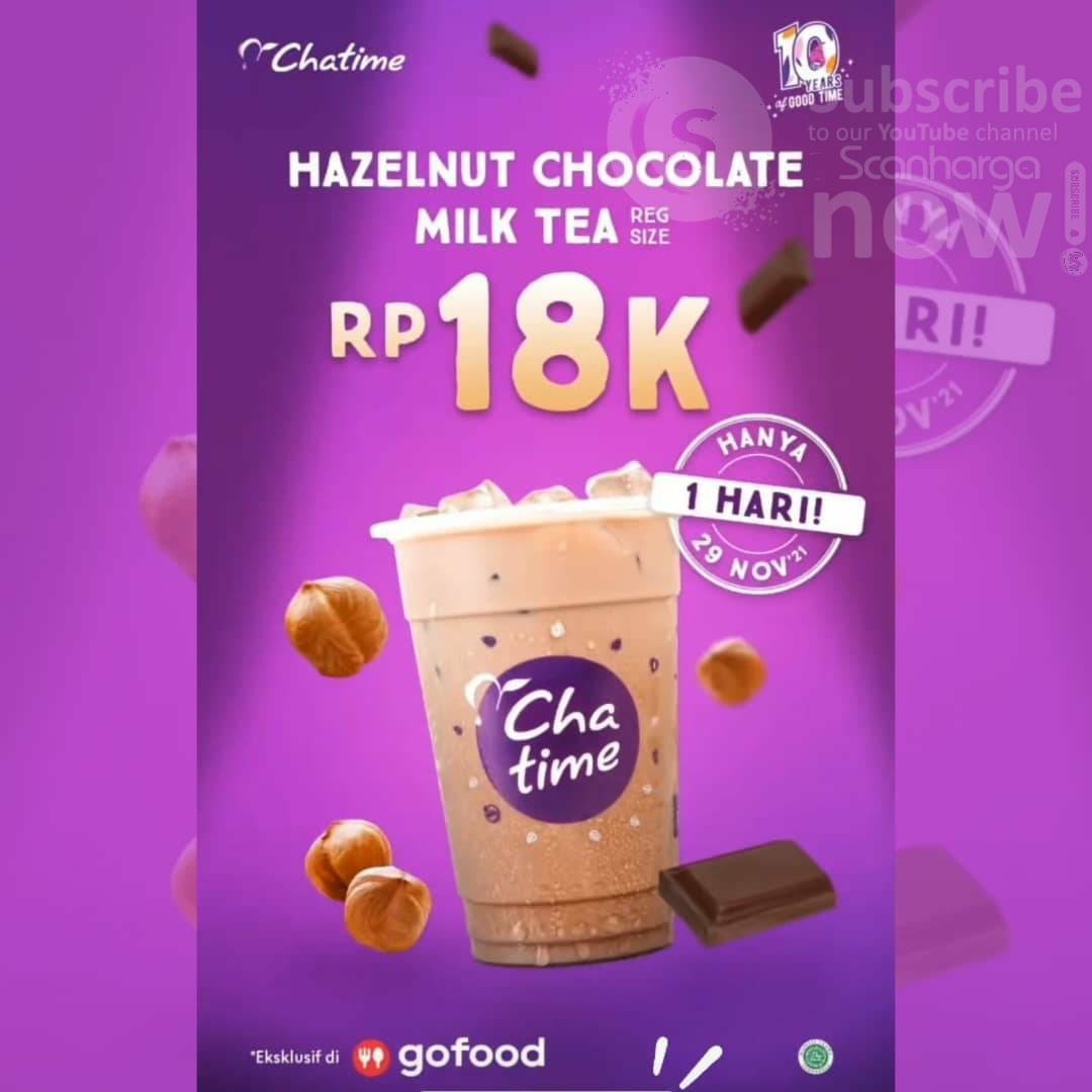 Promo CHATIME GOFOOD Sehari - Hazelnut Chocolate Cuma Rp.18.000