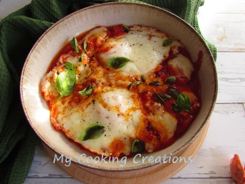 Яйца в доматен сос и моцарела * Uova con pomodori e mozzarella