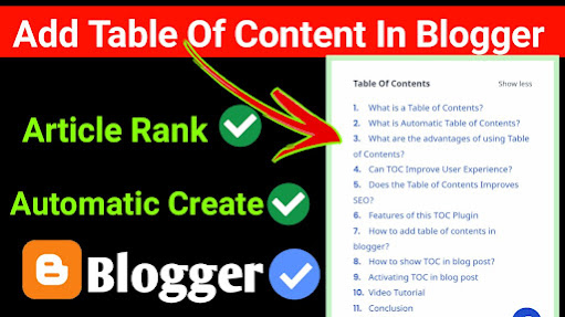 How to add Table of Contents in Blogger 2022