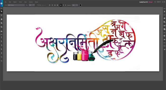 Calligraphy Banner Design in Indiafont V3