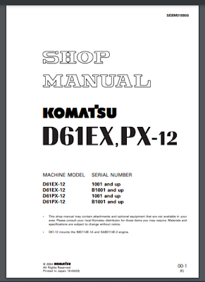 D61ex-12 d61px-12 shop manual komatsu