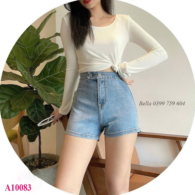 [ thanhthuystore.vn ] Quần đùi jean nữ lưng cao HÀNG LOẠI 1, hack chân dài ôm bụng - Quần short vải bò dày dặn co giãn ( Ảnh chụp thật)