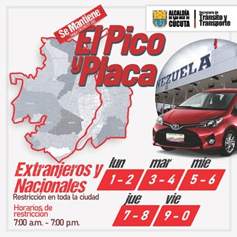 PICO Y PLACA PARA HOY: