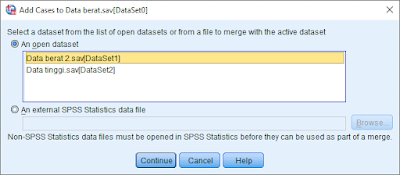 Kotak dialog Add Cases to SPSS