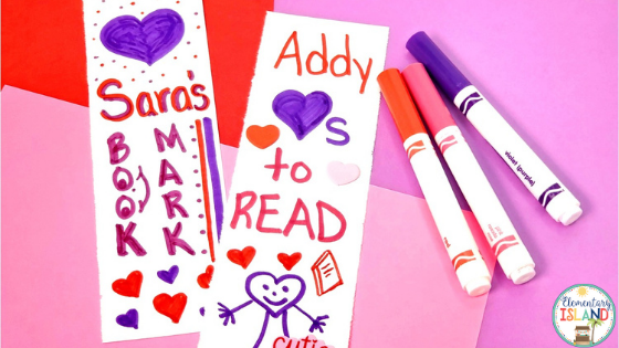 Add this simple, yet fun craft to your easy Valentine's day activities for students to make their very own bookmarks!