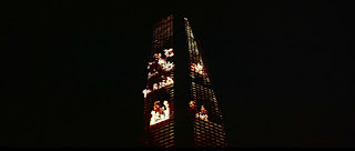the towering inferno, 1974, disaster movie, 1970's, film, movie, cinema, screenshot, hollywood, special effects, fire, damage, destruction, skyscraper, box office,