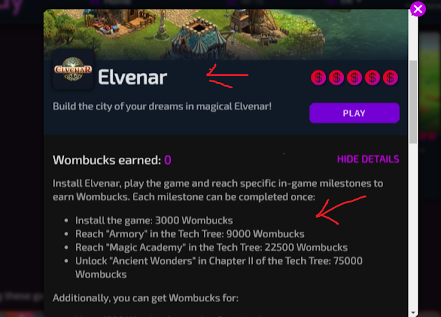 Play Elvenar and earn using Womplay