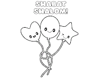 Shabbat Shalom balloons coloring page