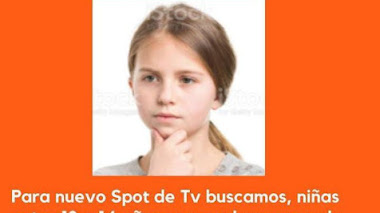 CASTING en SANTIAGO de CHILE: Se buscan NIÑAS para SPOT DE TV, entre 12 a 14 años