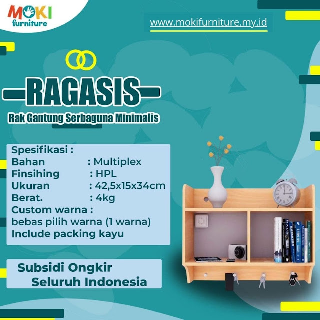 spesifikasi rak gantung serbaguna minimalis moki furniture