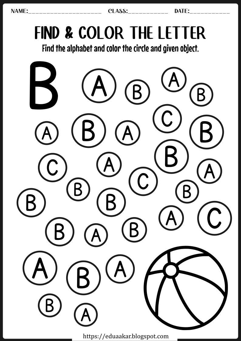 Identify Alphabet B Worksheet