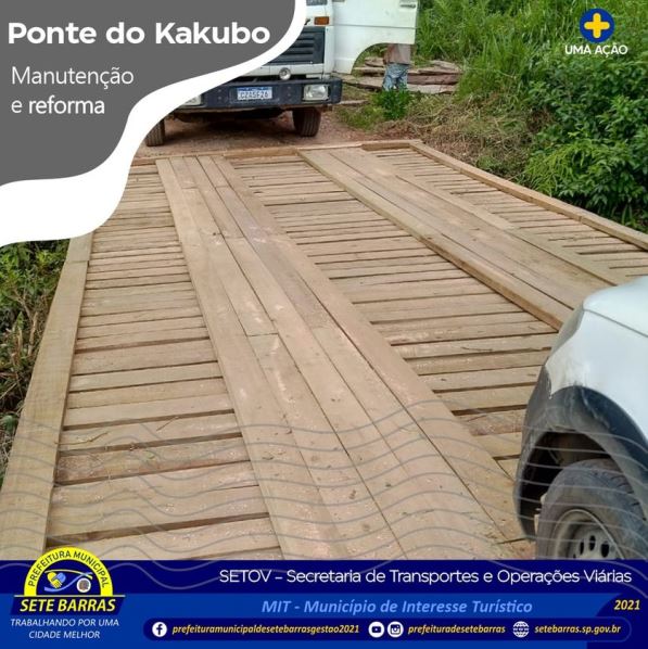 Prefeitura  de Sete Barras conclui reforma da Ponte do Kakubo