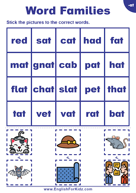 Word family activities for kindergarten and elementary school