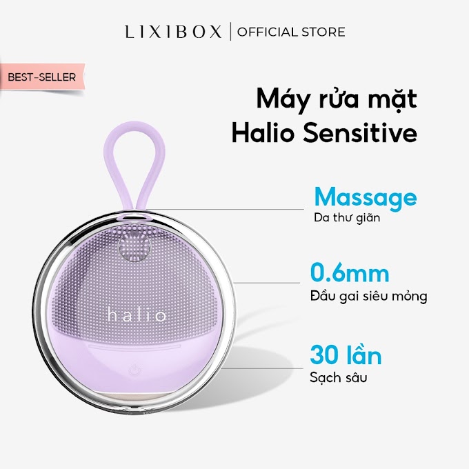 Mall Shop [ lixibox_official_store ] Máy rửa mặt dành cho da nhạy cảm Halio Sensitive Facial - Purple