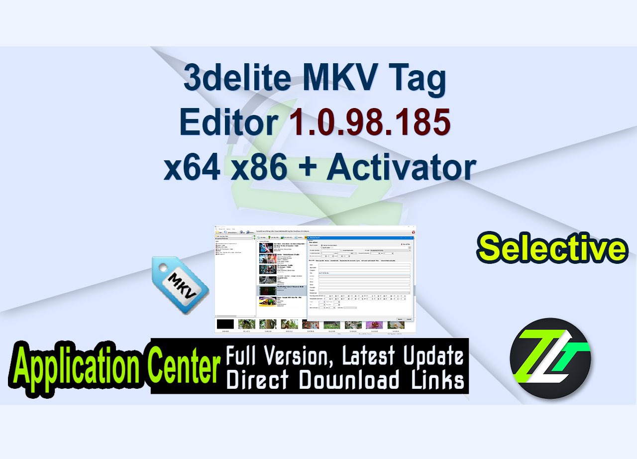 3delite MKV Tag Editor 1.0.98.185 x64 x86 + Activator